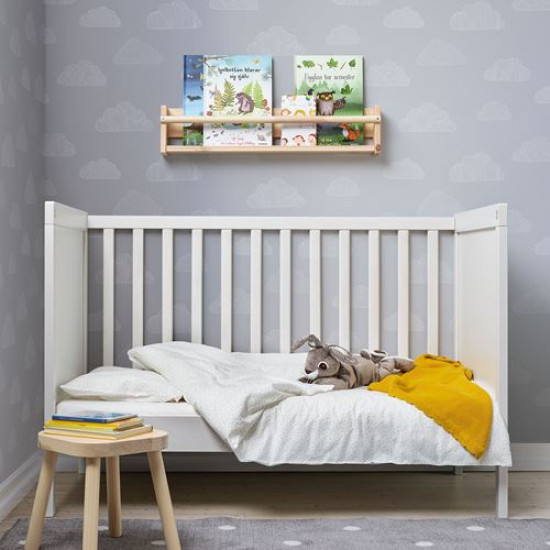 IKEA LEN - bebek nevresim takımı, 110x125/35x55 cm (beyaz-gri) beyaz-gri