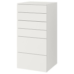 IKEA PLATSA/SMÅSTAD - çocuk şifonyeri, 60x55x123 cm (beyaz)