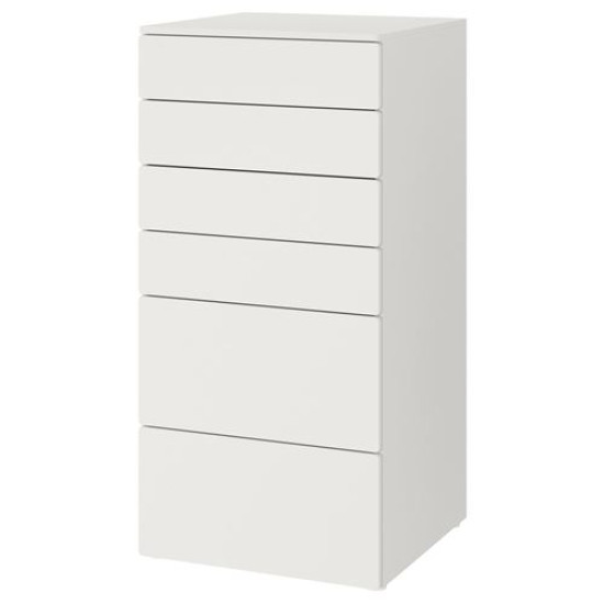 IKEA PLATSA/SMÅSTAD - çocuk şifonyeri, 60x55x123 cm (beyaz)