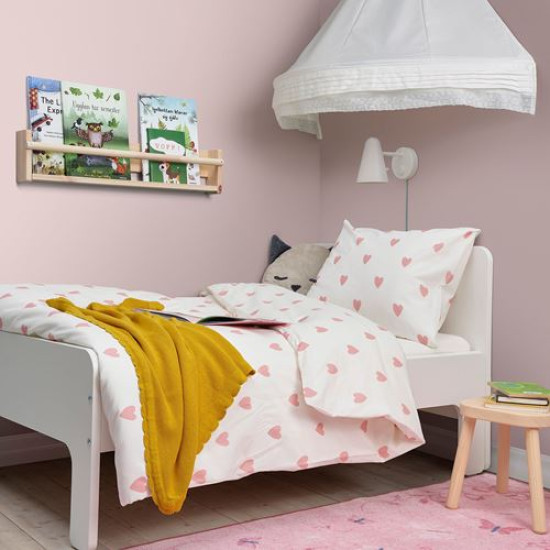 IKEA BARNDRÖM - çocuk nevresim takımı, 150x200/50x60 cm (beyaz-pembe) beyaz-pembe