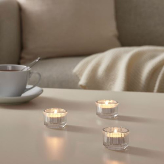 IKEA FINSMAK - tealight mumluk, 3.5 cm (saydam cam)