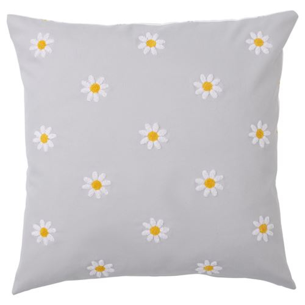 IKEA NATTSLÄNDA - kırlent kılıfı, 50x50 cm (gri-beyaz)