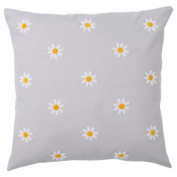 IKEA NATTSLÄNDA - kırlent kılıfı, 50x50 cm (gri-beyaz)
