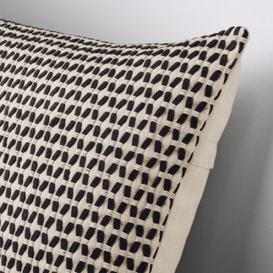 IKEA KUSTFLY - kırlent kılıfı, 50x50 cm (bej-siyah) bej-siyah