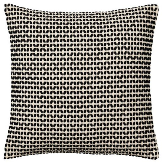 IKEA KUSTFLY - kırlent kılıfı, 50x50 cm (bej-siyah) bej-siyah