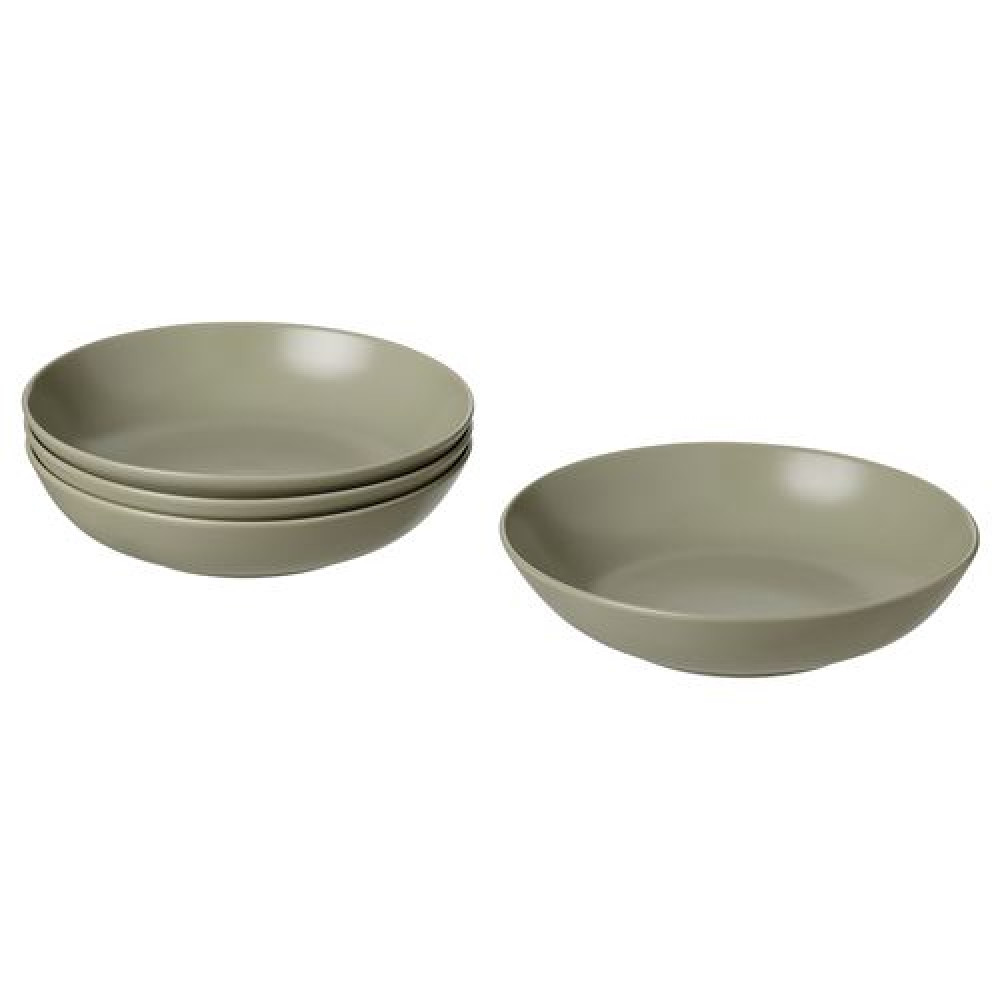 IKEA FÄRGKLAR - çukur tabak seti, 23 cm (mat yeşil)