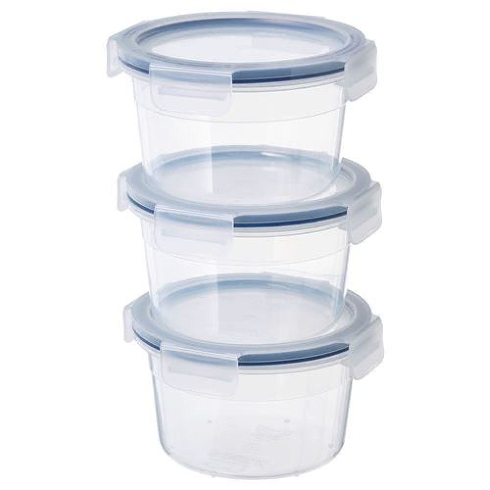 IKEA 365+ - plastik saklama kabı seti, 750 ml (şeffaf)