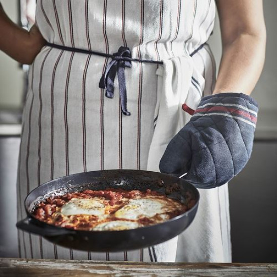 IKEA HILDEGUN - fırın eldiveni (beyaz-mavi)