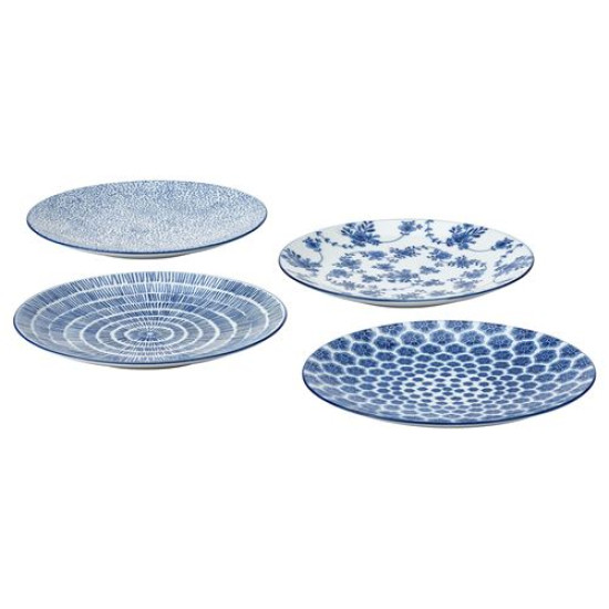 ikea-entusiasm-tatlı-tabağı-seti-18-cm-mavi-beyaz-mavi-beyaz