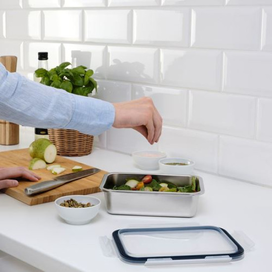 IKEA 365+ - çelik saklama kabı, 1 lt (paslanmaz çelik) paslanmaz çelik