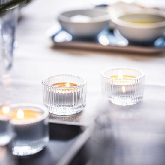 IKEA GLIMMA - tealight mum, 6 saat (beyaz)