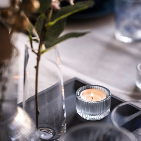 IKEA GLIMMA - tealight mum, 6 saat (beyaz)