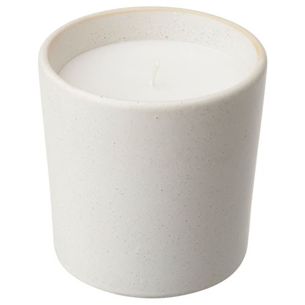 IKEA ADLAD - seramik kapta kokulu mum, 50 saat (beyaz)