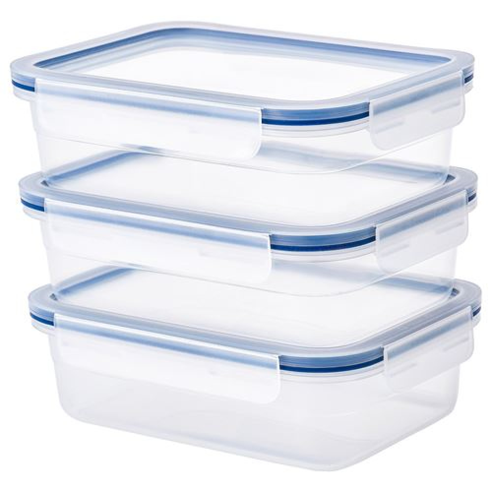 IKEA 365+ - plastik saklama kabı seti, 1 lt (şeffaf)