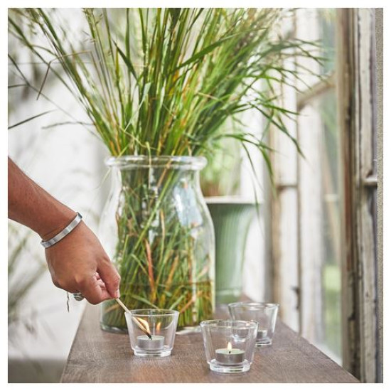 IKEA HEDERSAM - kokulu tealight mum, 3.5 saat (açık yeşil)