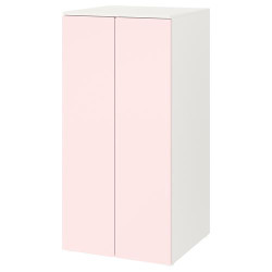 IKEA PLATSA/SMÅSTAD - çocuk gardırobu, 60x57x123 cm (beyaz-uçuk pembe)