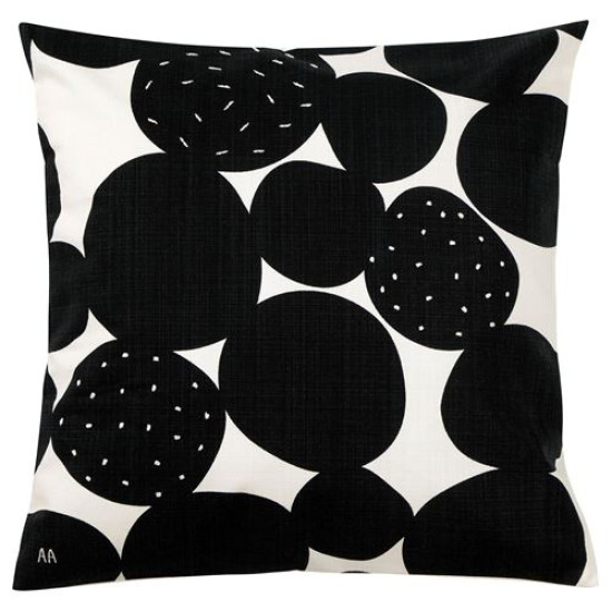IKEA SANDSENAP - kırlent kılıfı, 50x50 cm (siyah-beyaz) siyah-beyaz