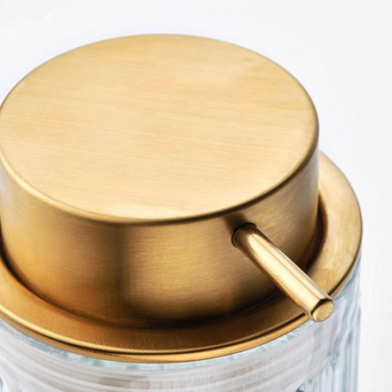 IKEA SILVTJÄRN - sıvı sabunluk, 350 ml (cam-altın rengi)