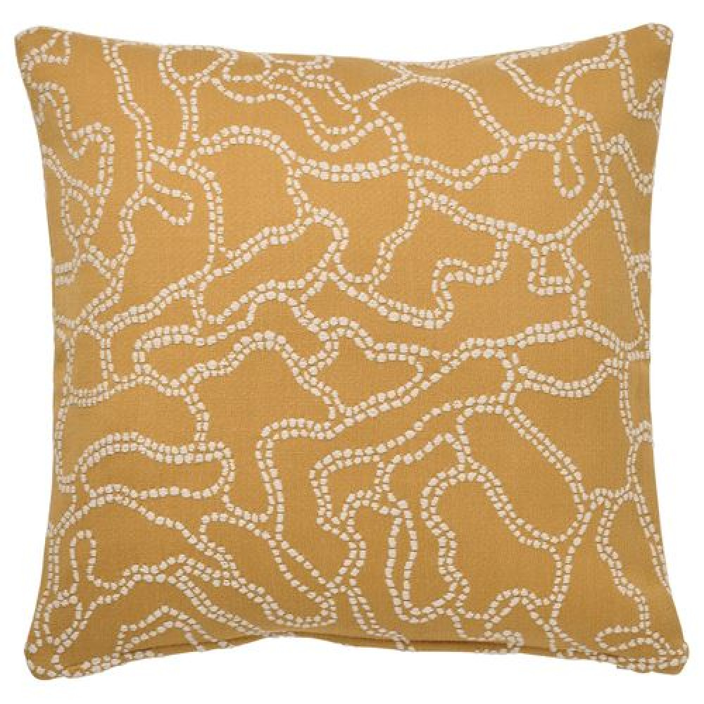 IKEA GULDFLY - kırlent kılıfı, 50x50 cm (koyu sarı-kırık beyaz)