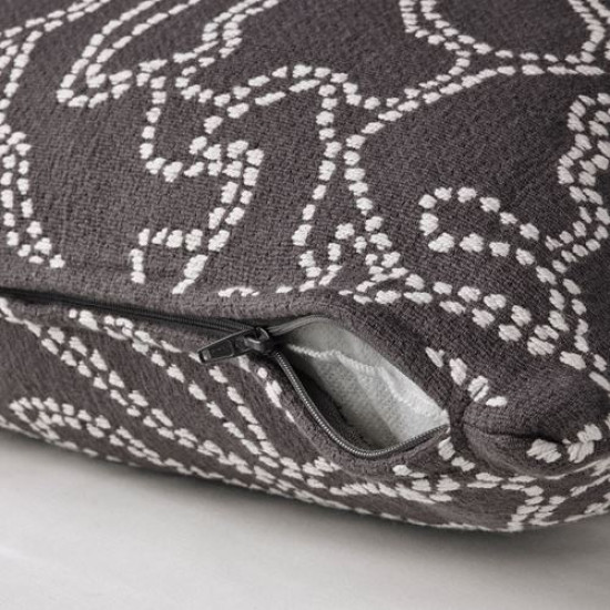 IKEA GULDFLY - kırlent kılıfı, 50x50 cm (antrasit-kırık beyaz) antrasit-kırık beyaz