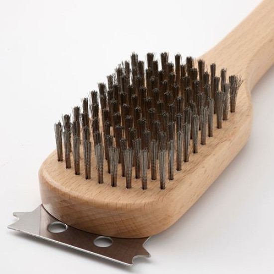 IKEA GRILLTIDER - barbekü-ızgara temizleme fırçası, 42 cm (paslanmaz çelik-kayın) paslanmaz çelik-kayın