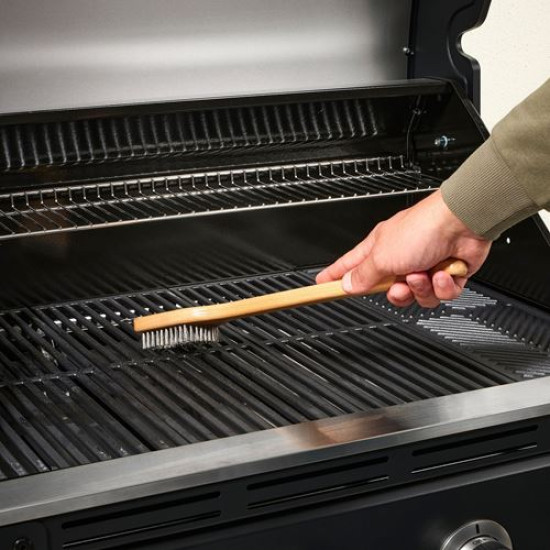 IKEA GRILLTIDER - barbekü-ızgara temizleme fırçası, 42 cm (paslanmaz çelik-kayın) paslanmaz çelik-kayın