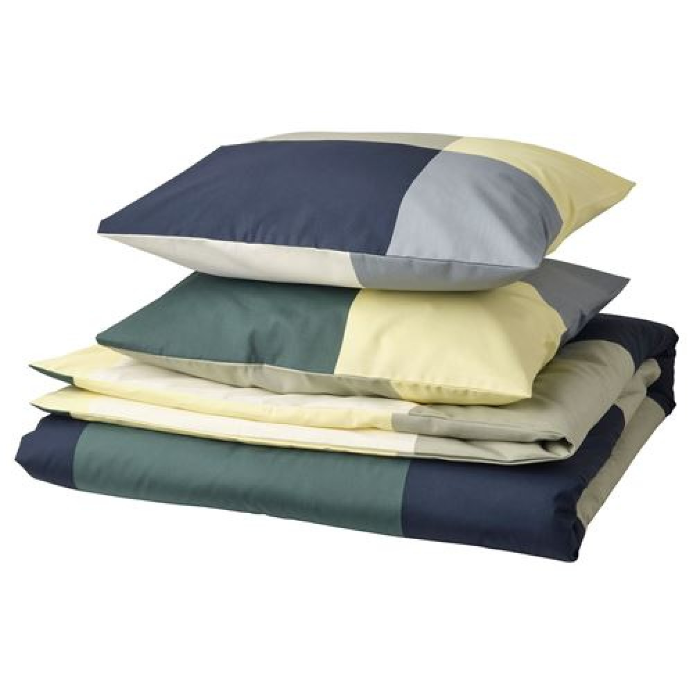 IKEA BRUNKRISSLA - çift kişilik nevresim seti, 240x220/50x60 cm (çok renkli)