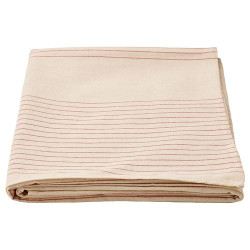 IKEA VIPPSTARR - masa örtüsü, 150x150 cm (şerit deseni kırmızı-natürel)