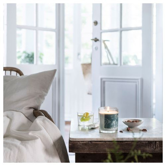 IKEA BUKETTAPEL - cam kapta kokulu mum, 45 saat (soluk yeşil)