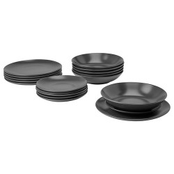 IKEA FÄRGKLAR - yemek takımı (mat koyu gri)