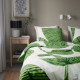 IKEA KUNGSCISSUS - çift kişilik nevresim seti, 240x220/50x60 cm (yeşil-beyaz) yeşil-beyaz