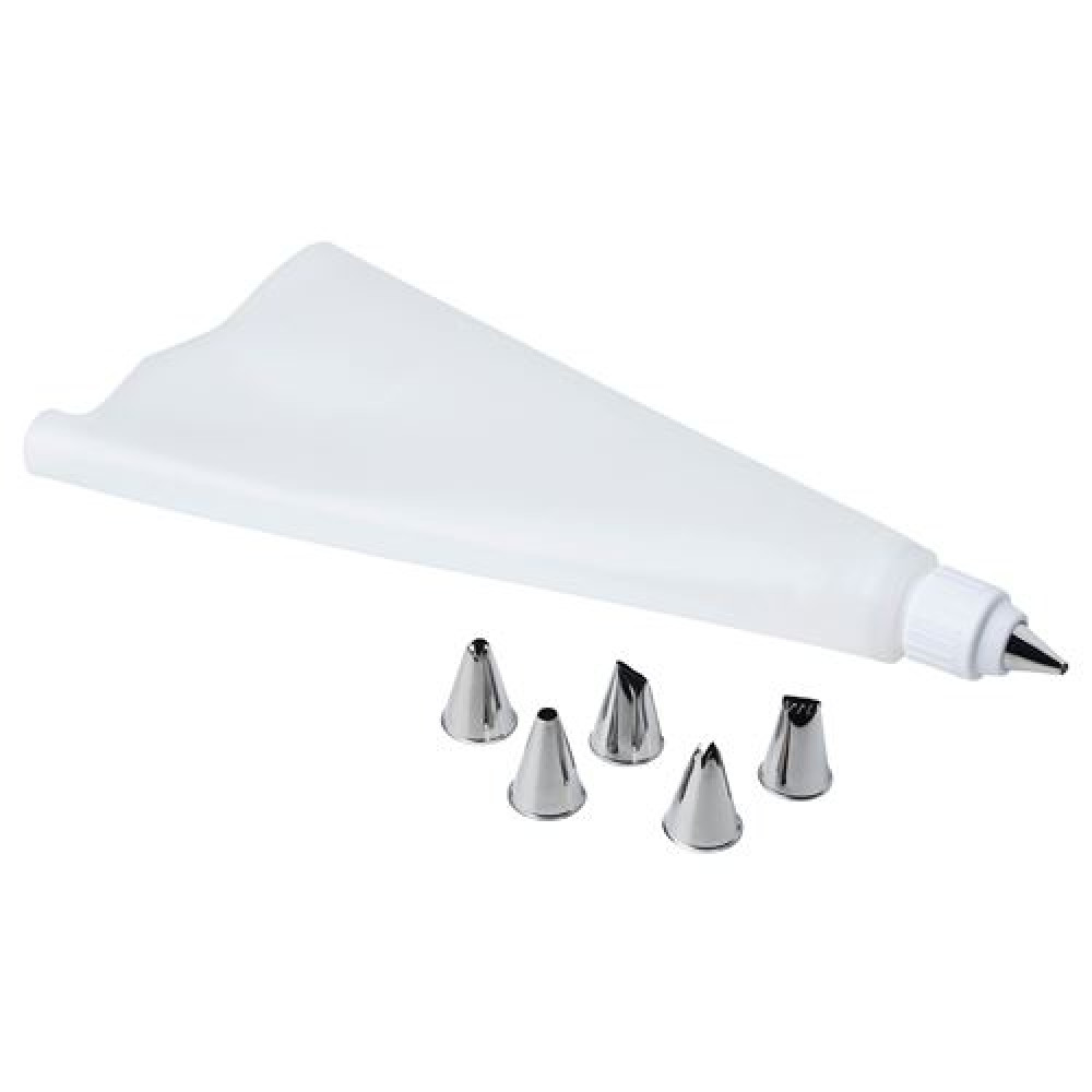 IKEA SMAKSAM - krema torbası seti (beyaz-paslanmaz çelik)