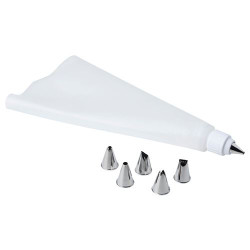 IKEA SMAKSAM - krema torbası seti (beyaz-paslanmaz çelik)