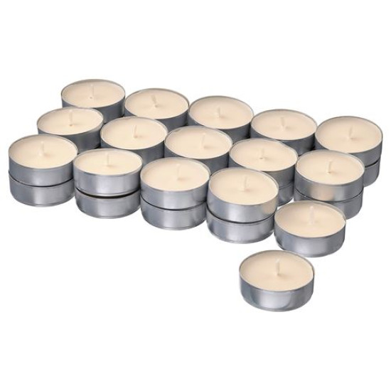 IKEA GLANSLIND - kokulu tealight mum, 3.5 saat (bej)