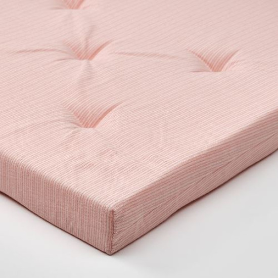 IKEA JUSTINA - sandalye minderi, 42/35x40x4 cm (pembe-beyaz)