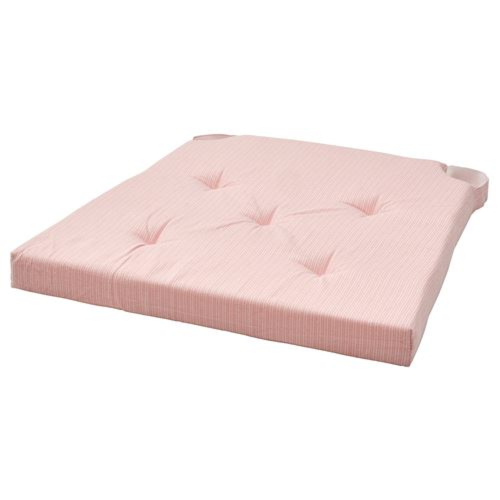 IKEA JUSTINA - sandalye minderi, 42/35x40x4 cm (pembe-beyaz)