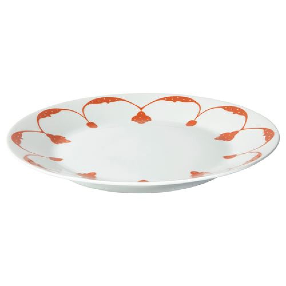 IKEA GOKVÄLLÅ - tabak, 20 cm (beyaz-turuncu desenli)