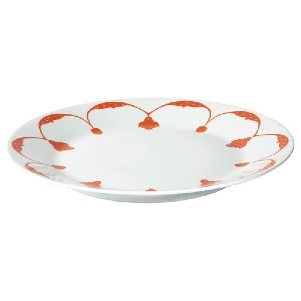 IKEA GOKVÄLLÅ - tabak, 27 cm (beyaz-turuncu desenli)
