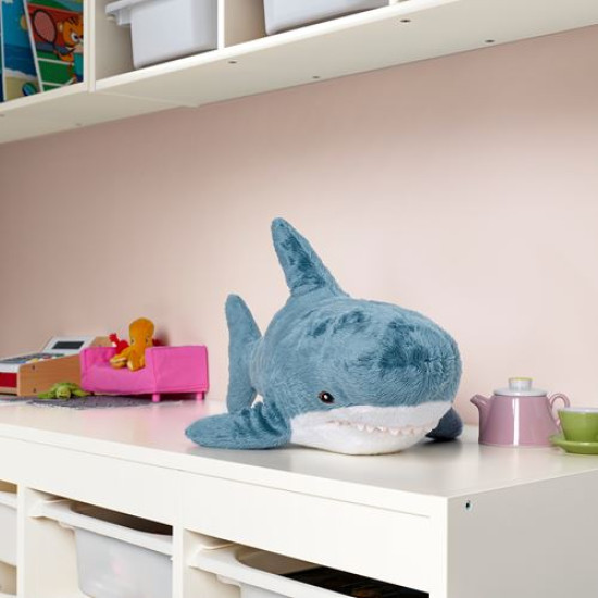 IKEA BLÅHAJ - yumuşak oyuncak, 55 cm (mavi-beyaz)