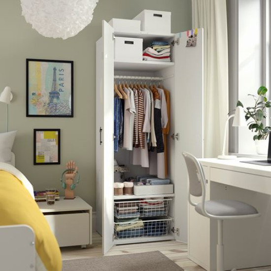 IKEA PLATSA/SMÅSTAD - çocuk gardırobu, 60x57x181 cm (beyaz-huş)