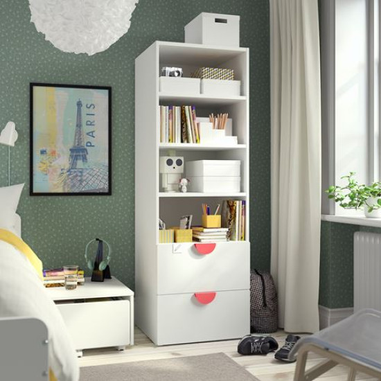 IKEA PLATSA/SMÅSTAD - çocuk kitaplığı, 60x57x181 cm (beyaz)