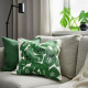 IKEA UNDERBLOMMA - kırlent kılıfı, 50x50 cm (beyaz-yeşil) beyaz-yeşil
