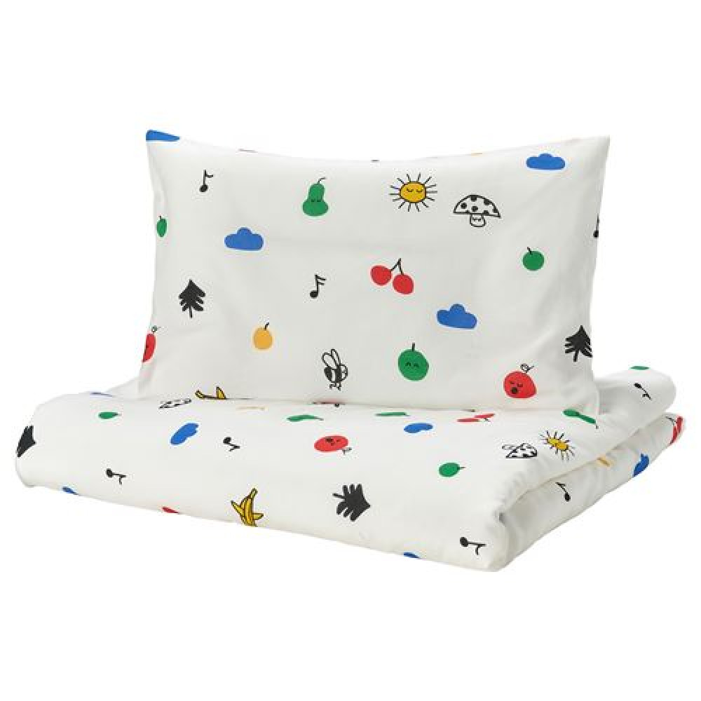 IKEA GRÖNFINK - bebek nevresim takımı, 110x125/35x55 cm (çok renkli)