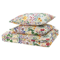 IKEA STRANDLUMMER - çift kişilik nevresim seti, 240x220/50x60 cm (çok renkli)