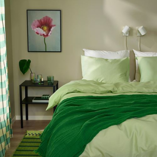 IKEA PILTANDVINGE - çift kişilik nevresim seti, 240x220/50x60 cm (açık yeşil) açık yeşil