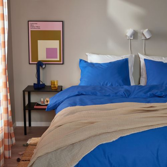 IKEA PILTANDVINGE - tek kişilik nevresim seti, 150x200/50x60 cm (mavi) mavi