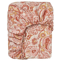 IKEA RODGERSIA - lastikli çarşaf, 180x200 cm (pembe-beyaz)