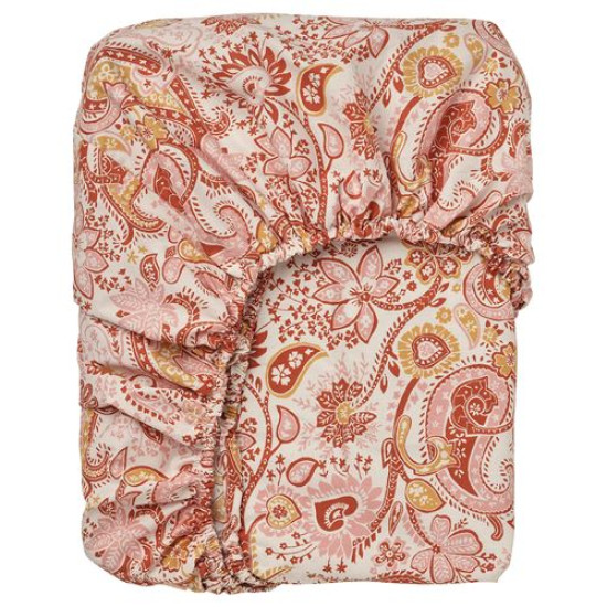 IKEA RODGERSIA - lastikli çarşaf, 180x200 cm (pembe-beyaz) pembe-beyaz