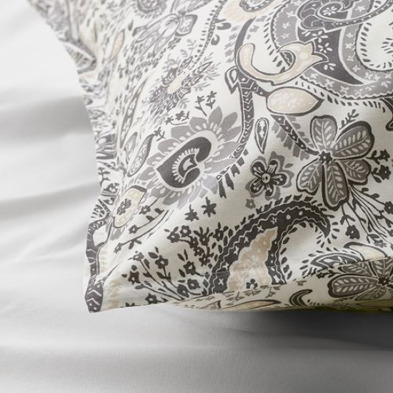 IKEA RODGERSIA - yastık kılıfı, 50x60 cm (gri-beyaz)