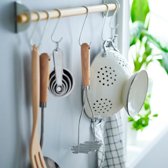 IKEA VARDAGEN - patates ezici, 30 cm (paslanmaz çelik-kayın) paslanmaz çelik-kayın